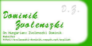dominik zvolenszki business card